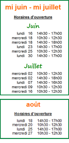 horaires 2025